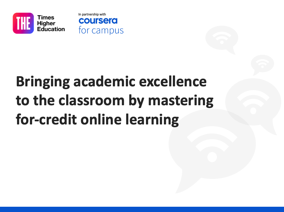 Advancing academic excellence through for-credit online courses in Asia
