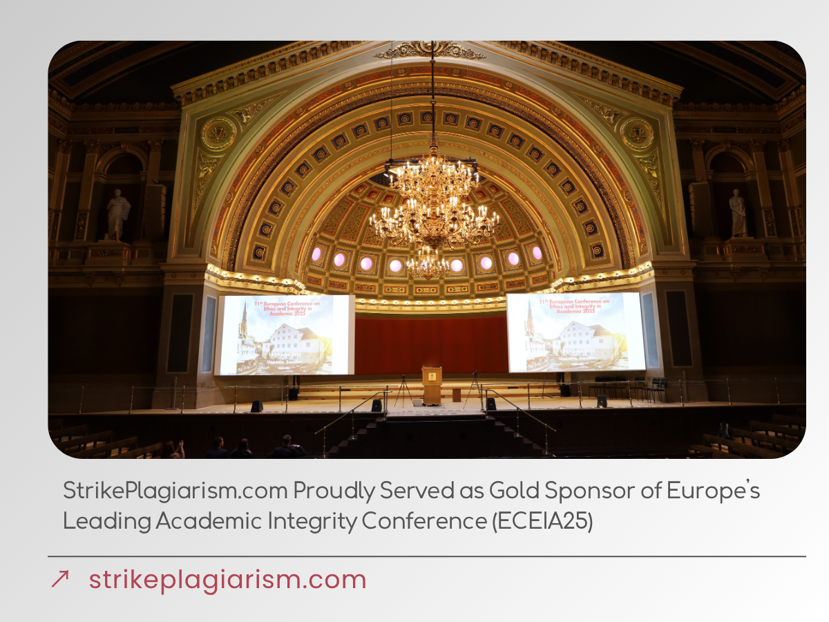 StrikePlagiarism.com Proudly Served as Gold Sponsor of Europe’s Leading Academic Integrity Conference (ECEIA25)
