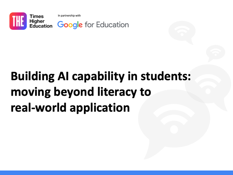 Looking beyond literacy to develop AI capability in students 
