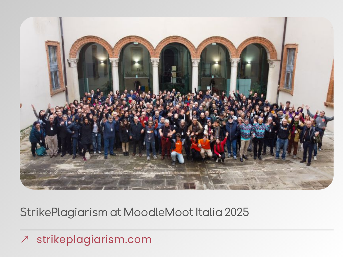 StrikePlagiarism — Sponsor at MoodleMoot Italy 2025