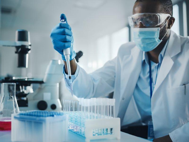 Image showing a research scientist working in a bioscience laboratory