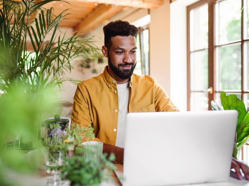 Man using laptop