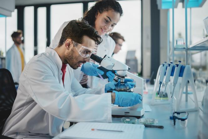 Student in chemistry lab