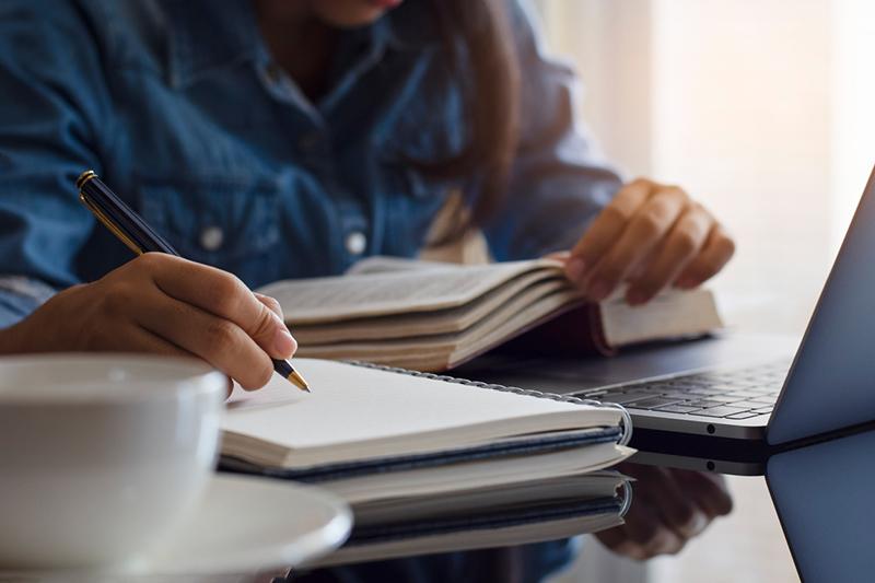 Young woman studying