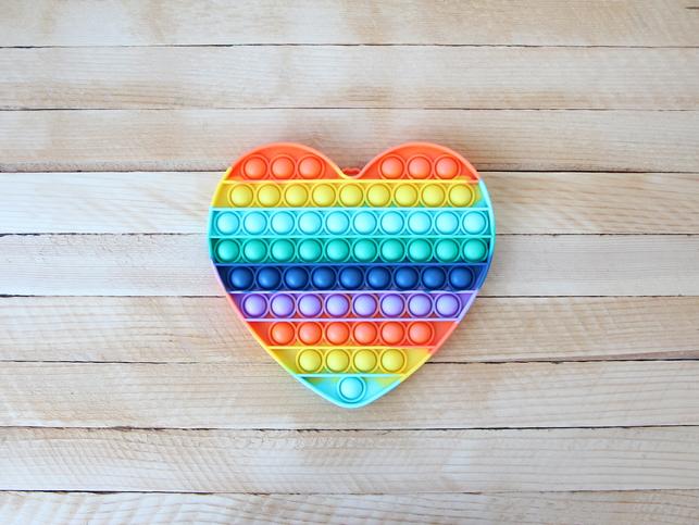 Rainbow popper heart