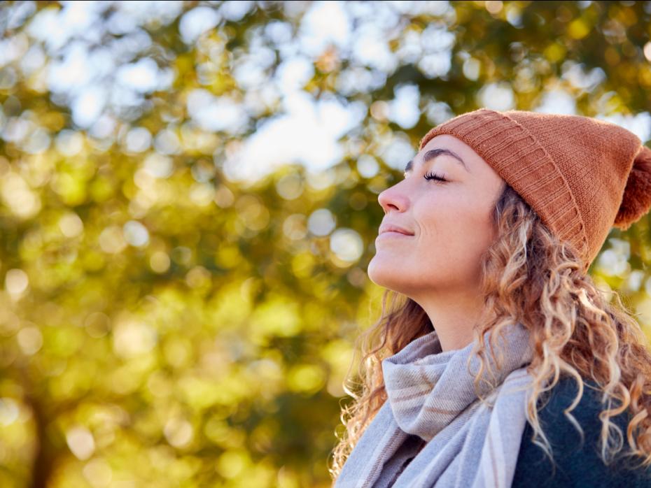 Woman taking some fresh air outside