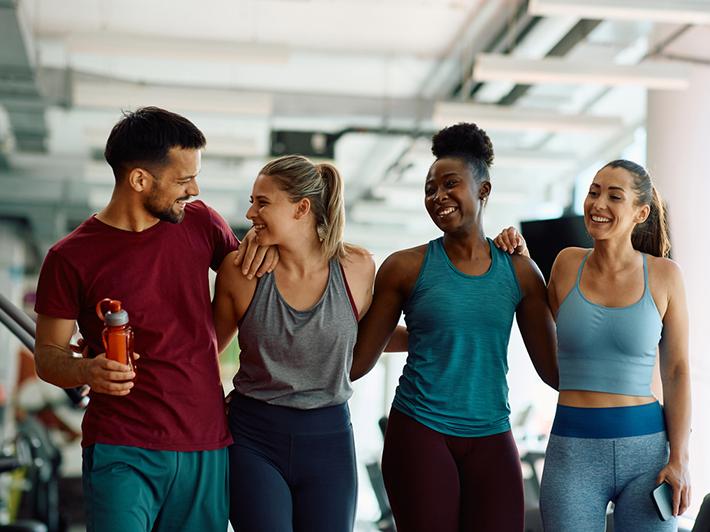 Group of young people in a gym