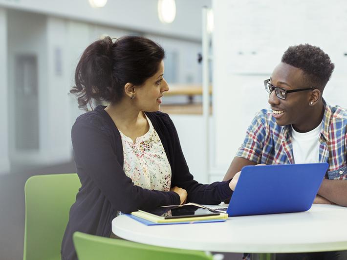 Student in counselling session