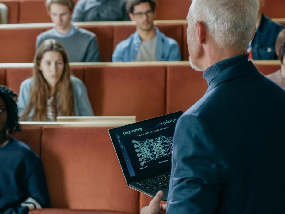 A professor giving a lecture 