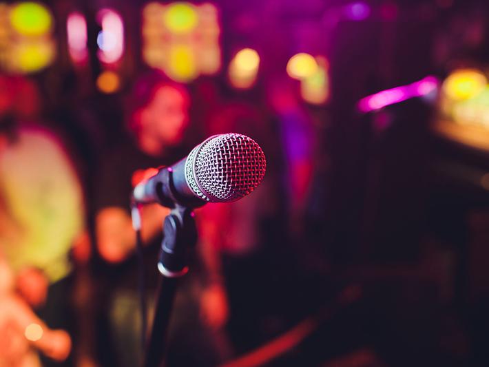 Microphone on stage in club