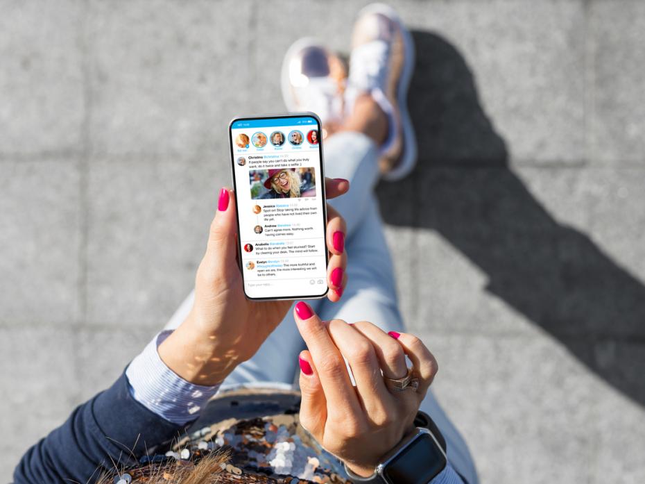 A student using their phone