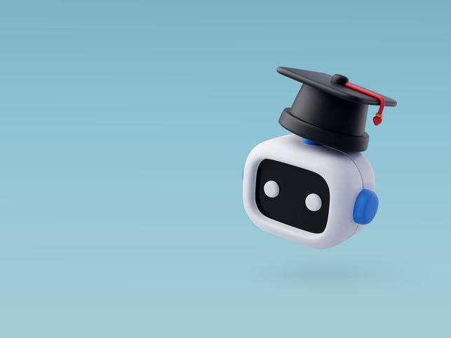 A image of a robot wearing a mortarboard