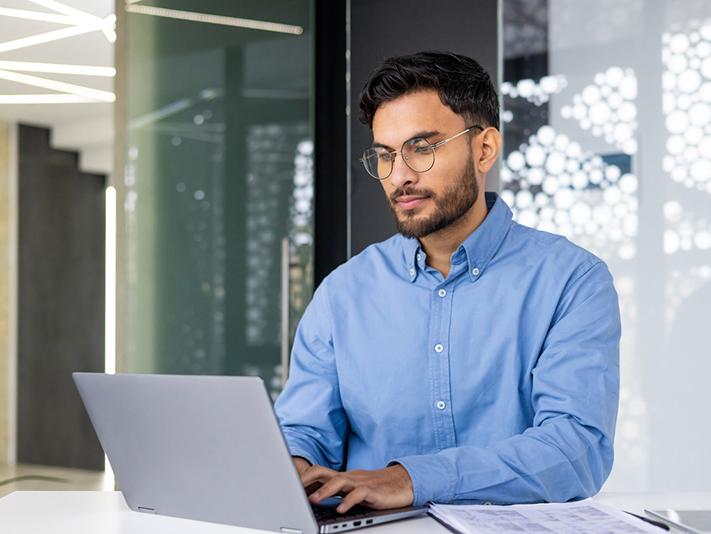 Middle Eastern male millennial researcher