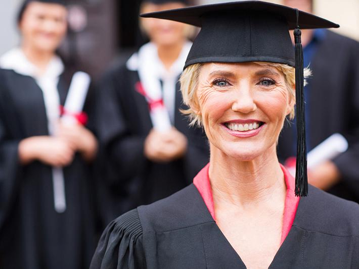 Female mature age student at graduation