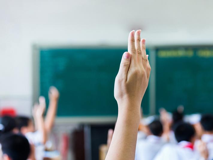 Raised hand in class