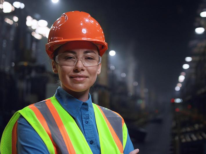 Female engineer in industrial setting