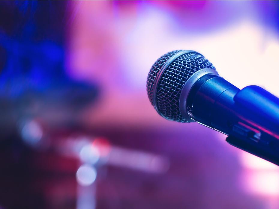 Close up of a microphone