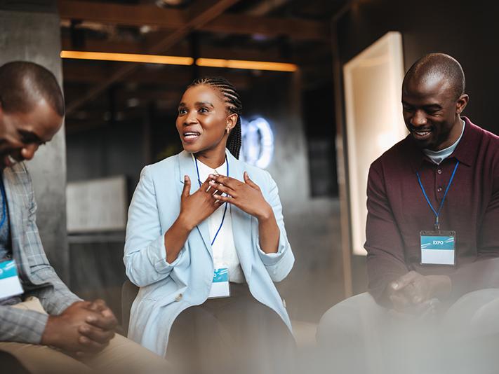 African colleagues at a conference session