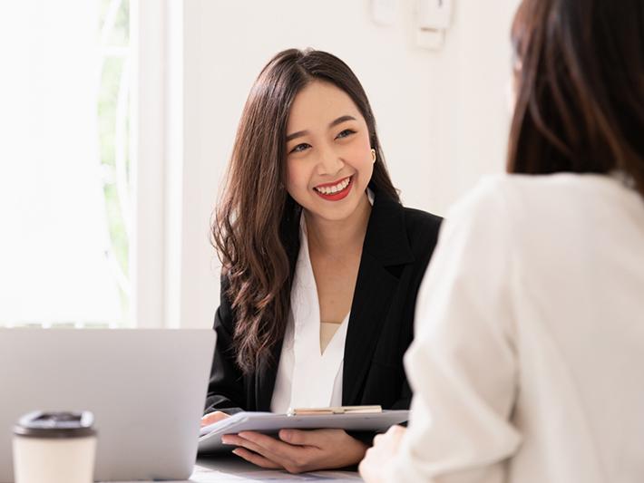 Young Asian woman in a job interview