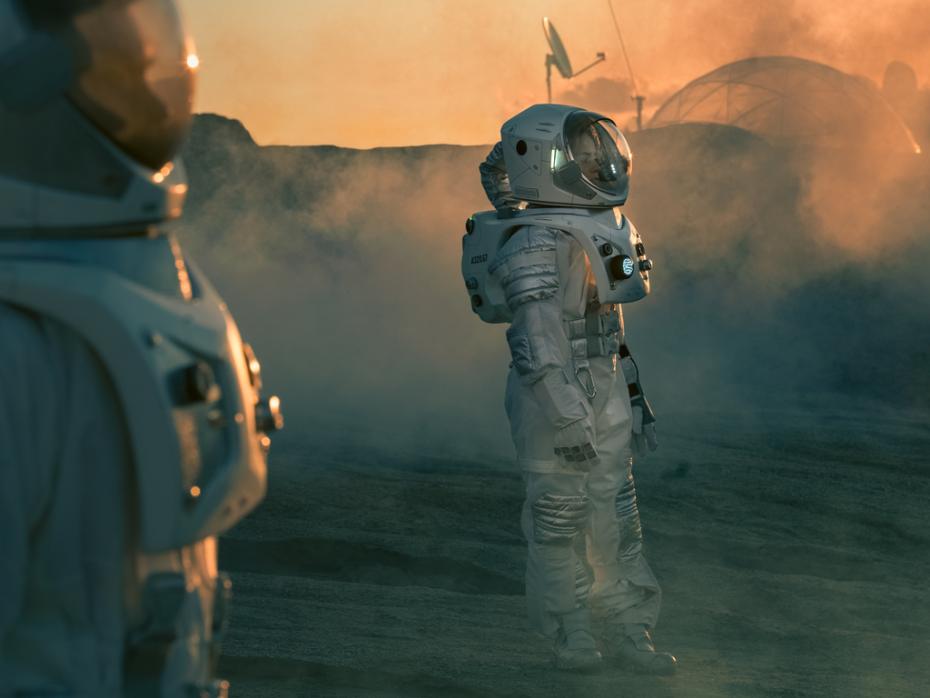 Astronauts on the moon