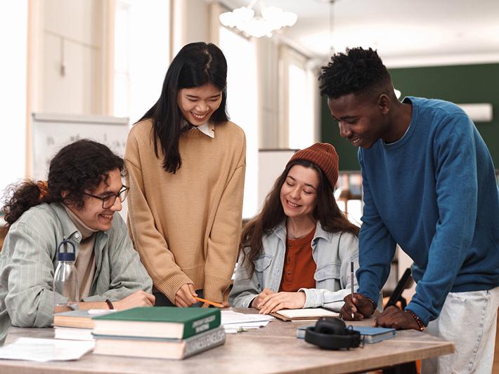 Multiracial group of young people