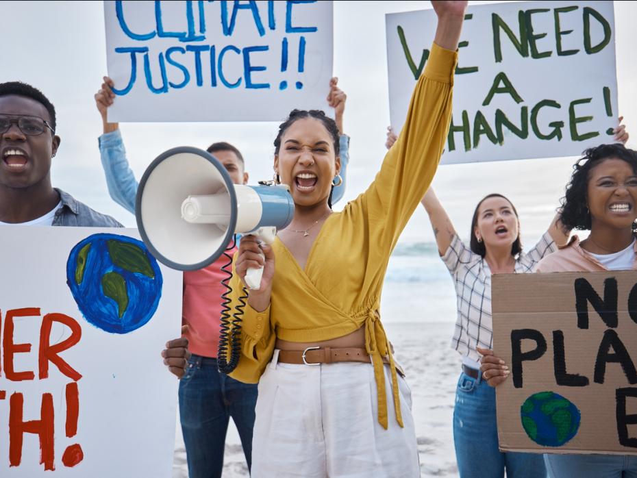 Students protesting for climate justice