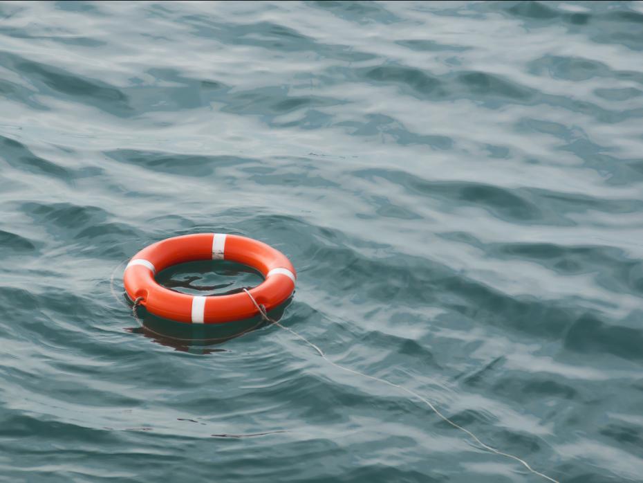 A life ring floating in water