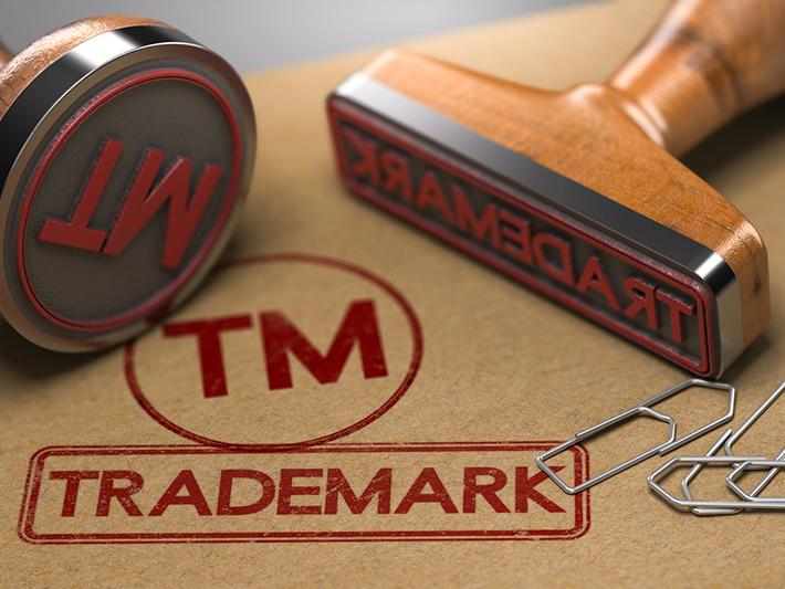 Trademark on a stamp