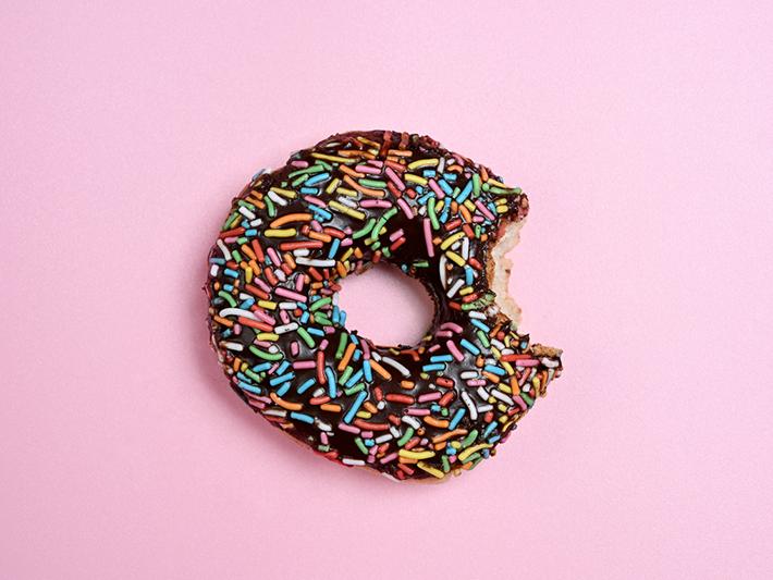 Donut with a bite out of it
