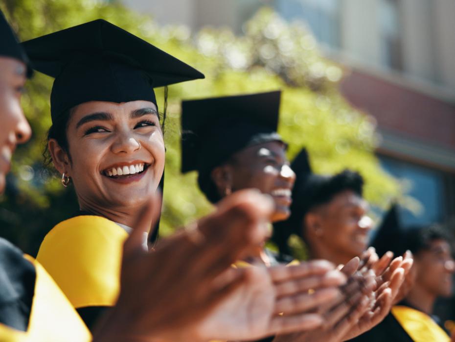 Students celebrating their graduation
