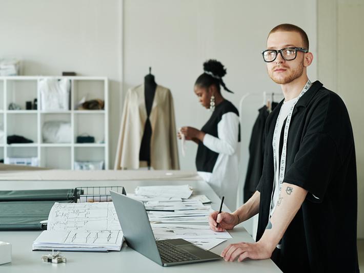 Fashion students in a studio