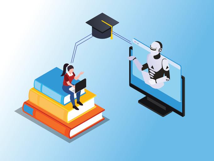 An AI helps a student learn
