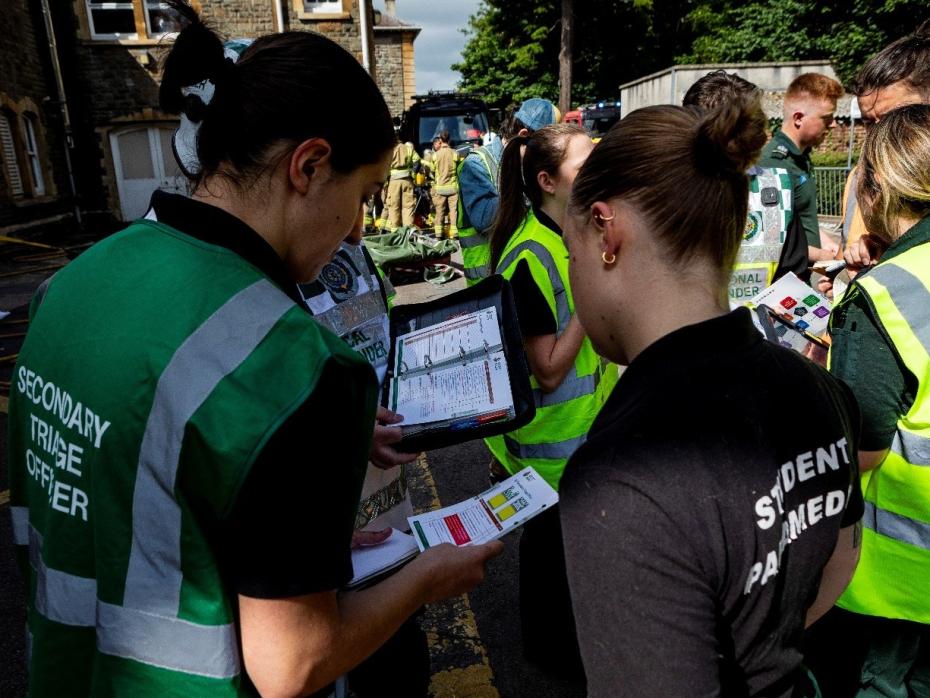 A team of medics working together on a project