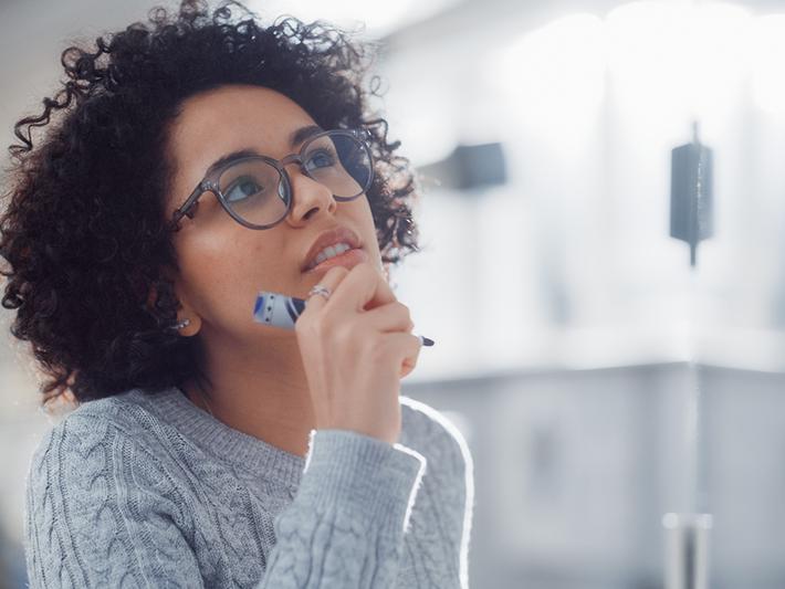 Young woman looking thoughtful