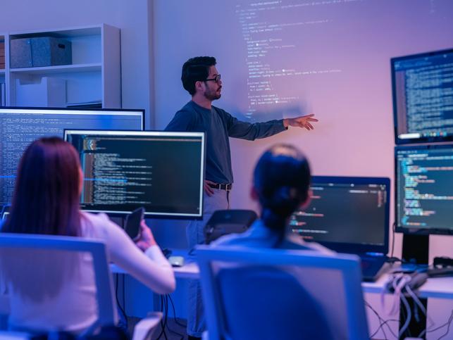 A coding classroom