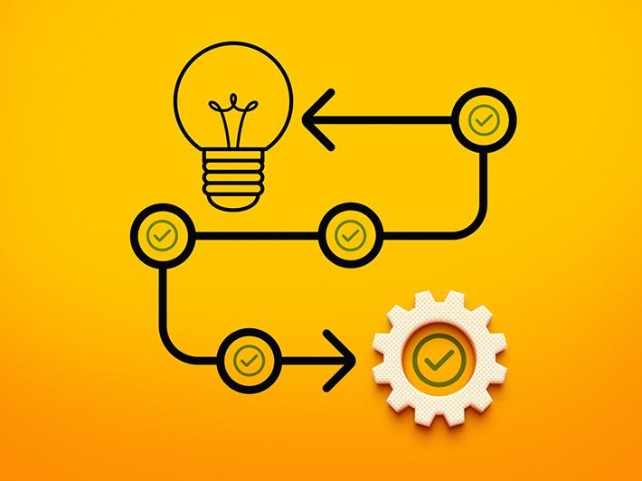 Product-to-market process concept illustration