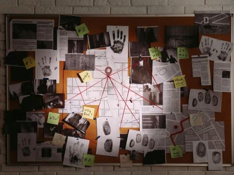 A crime investigation board