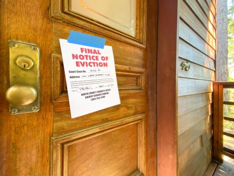 An eviction notice on a student's rented accomodation