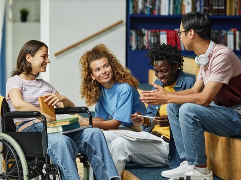 Diverse group of students in discussion