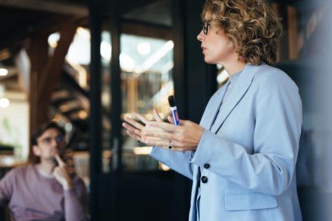 Woman giving a presentation