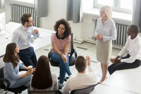 Group of professional people in a meeting