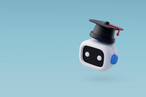 A image of a robot wearing a mortarboard