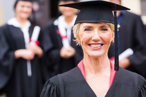 Female mature age student at graduation