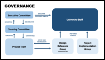 Flow chart of project governance and reporting structure