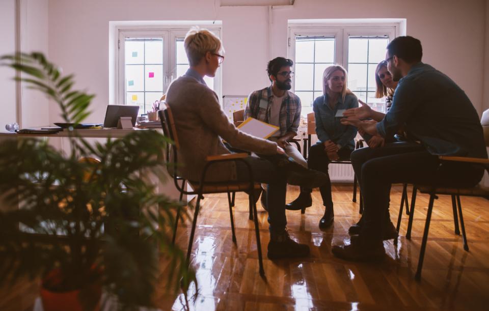 A group mediation session