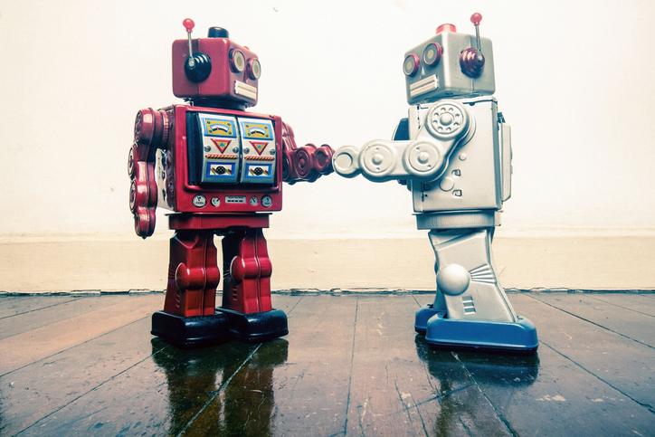 Two toy robots network