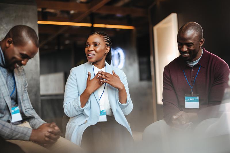 African colleagues at a conference session