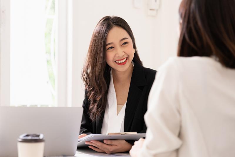 Young Asian woman in a job interview