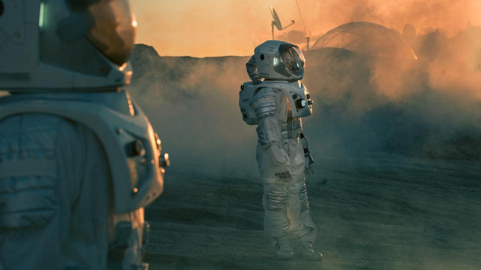 Astronauts on the moon