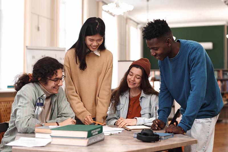 Multiracial group of young people